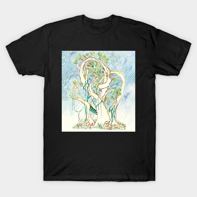 Tree in Spring Ink Drawing T-Shirt by CrysOdenkirk